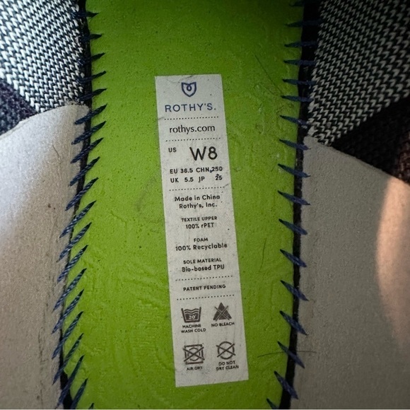 Rothy’s White and Navy Blue Lace Up Sneakers - Picture 9 of 9